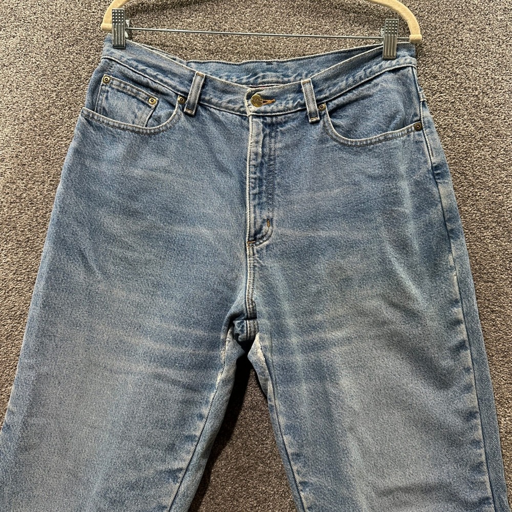 VTG LL Bean‎ Double L Flannel Blanket Lined Jeans Womens 14P Blue Denim Relaxed - Picture 10 of 15